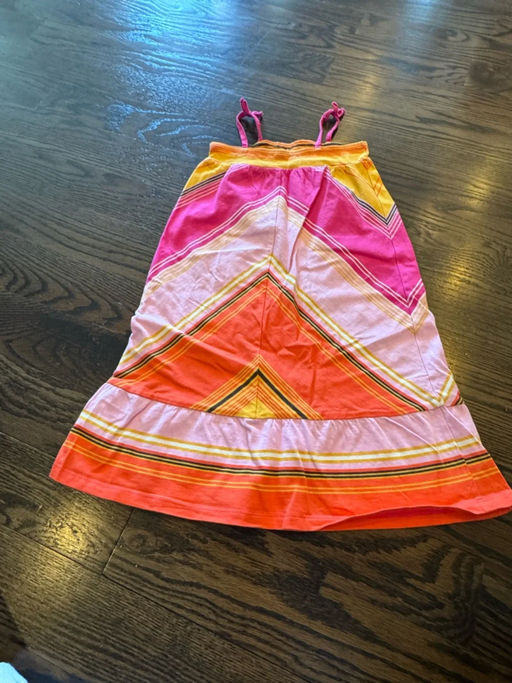 GAP Pink Orange Yellow Chevron Sundress